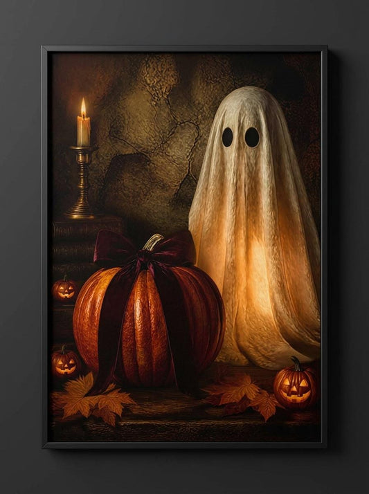 Ghost Halloween Wall Art | Moody Fall Still Life Print
