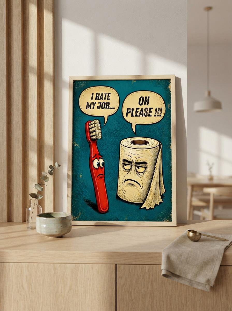 Funny Bathroom Wall Art | Sarcastic Toilet Paper Sign