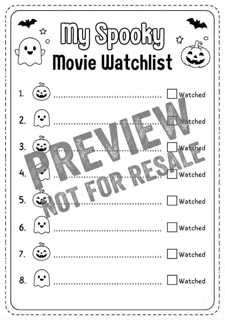 Kids Halloween Movie Journal | Spooky Activity Tracker