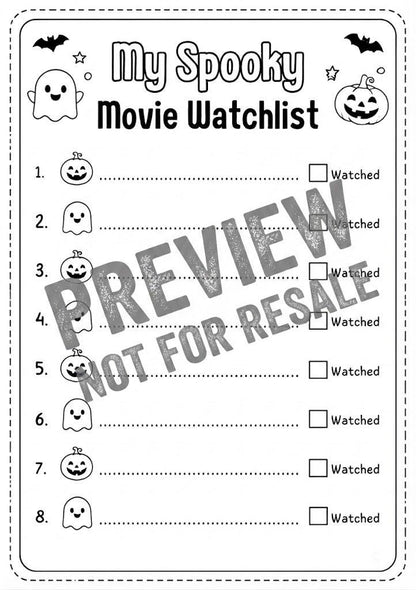 Kids Halloween Movie Journal | Spooky Activity Tracker
