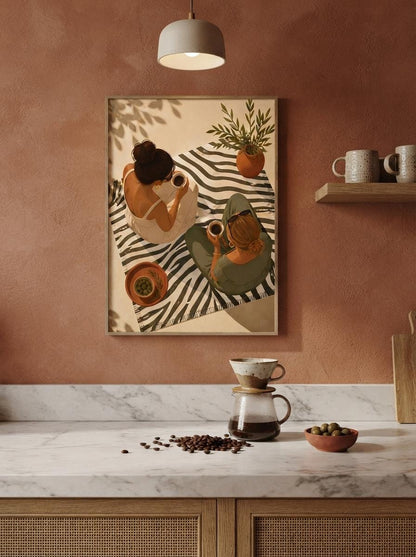 Coffee with Friends Print | Minimalist Kitchen Wall Art