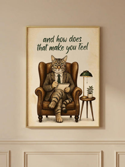 Therapist Cat Wall Art | Funny Therapy Print