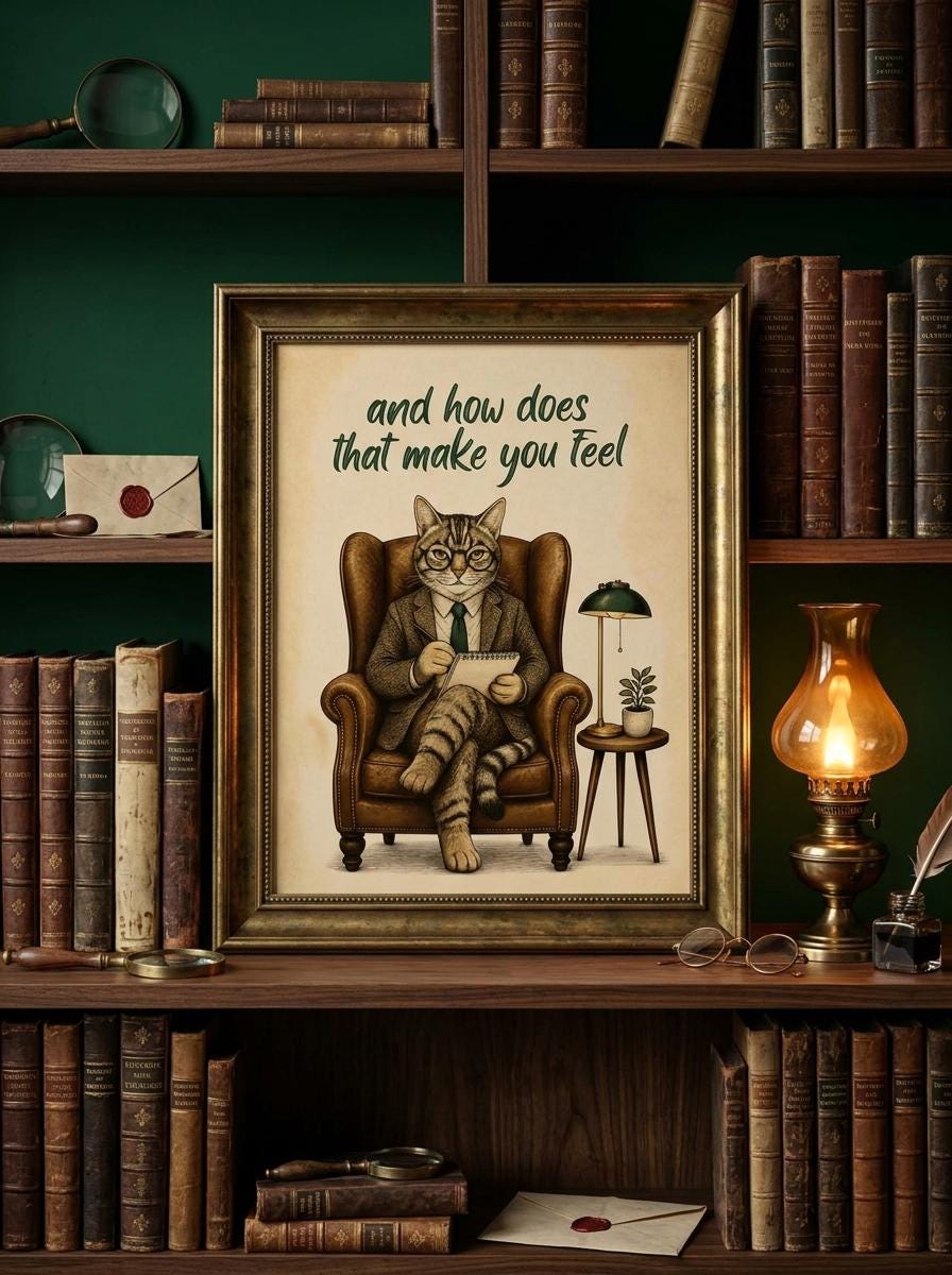 Therapist Cat Wall Art | Funny Therapy Print