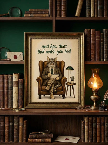 Therapist Cat Wall Art | Funny Therapy Print