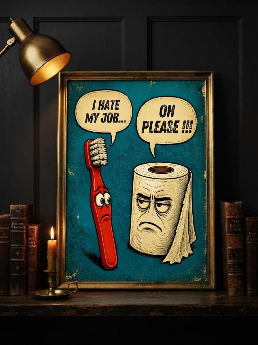Funny Bathroom Wall Art | Sarcastic Toilet Paper Sign