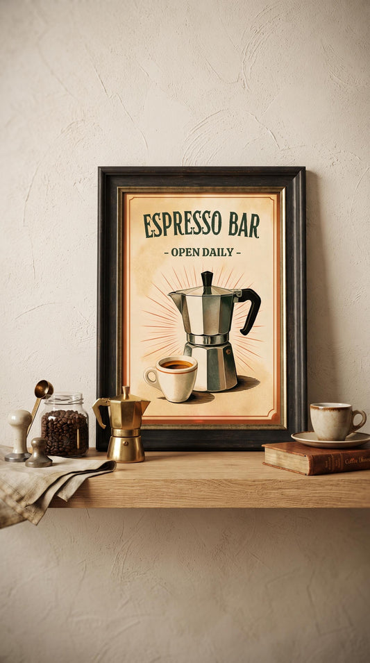 Espresso Bar Sign | Vintage Italian Coffee Poster