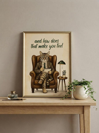 Therapist Cat Wall Art | Funny Therapy Print