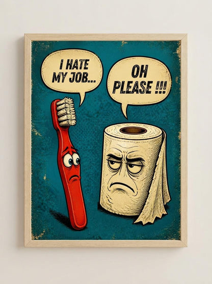 Funny Bathroom Wall Art | Sarcastic Toilet Paper Sign