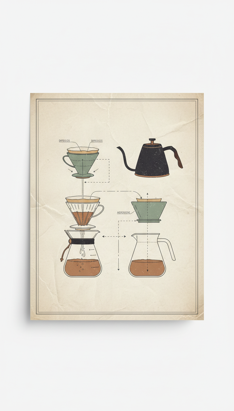 Pour Over Blueprint Digital Poster
