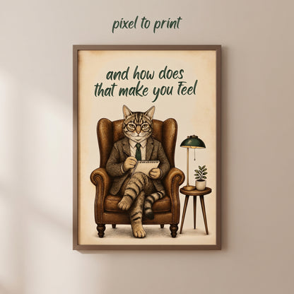 Therapist Cat Wall Art | Funny Therapy Print