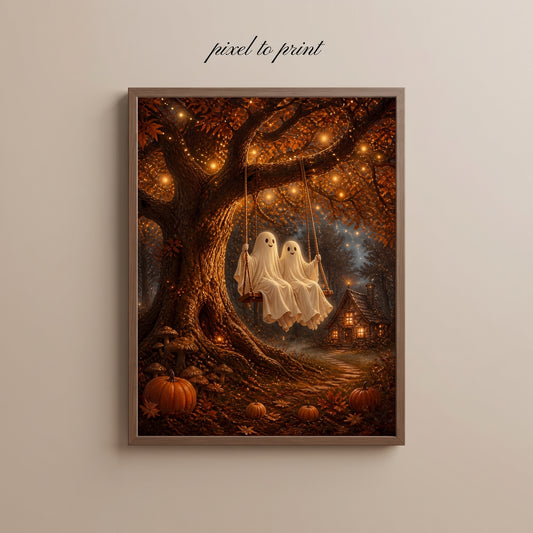 Ghost Swing Wall Art | Vintage Fall Print