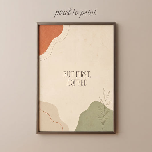 But First Coffee Print | Japandi Typography Wall Art