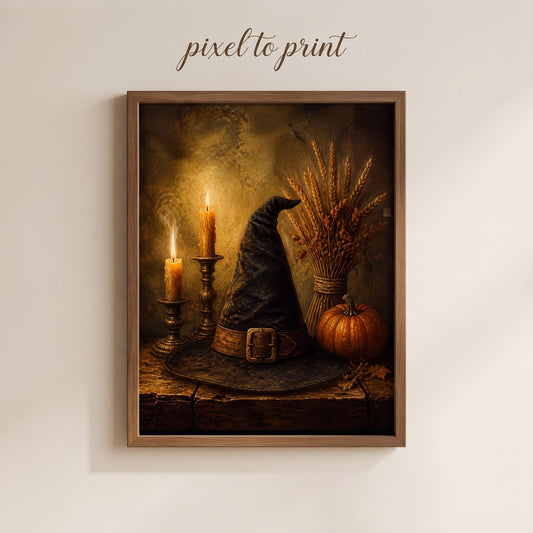 Witch Hat Wall Art | Vintage Fall Print