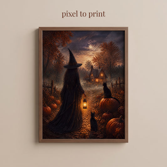 Witch Wall Art | Vintage Fall Print