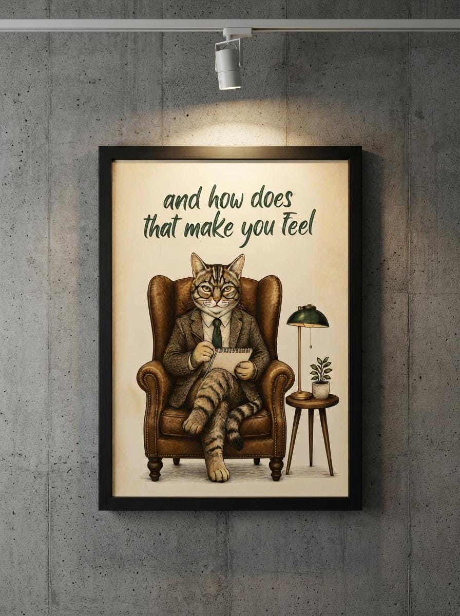 Therapist Cat Wall Art | Funny Therapy Print