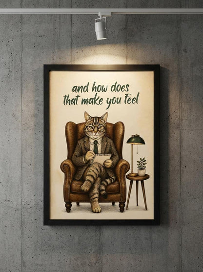 Therapist Cat Wall Art | Funny Therapy Print
