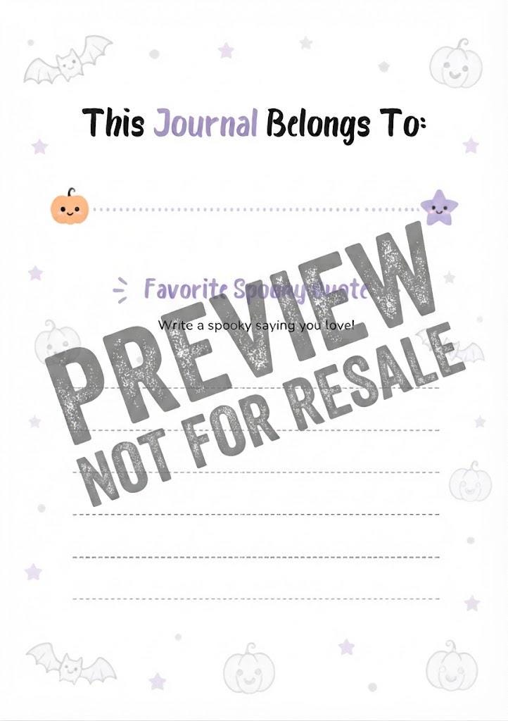 Kids Halloween Movie Journal | Spooky Activity Tracker