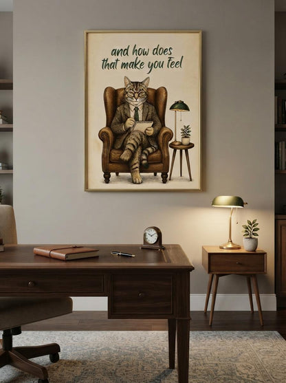Therapist Cat Wall Art | Funny Therapy Print