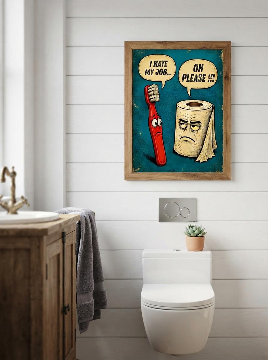 Funny Bathroom Wall Art | Sarcastic Toilet Paper Sign