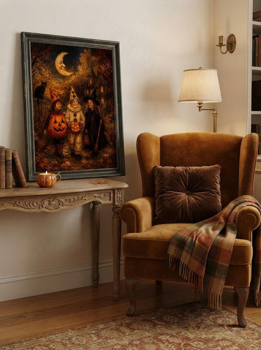 Vintage Halloween Kids Wall Art | Retro Trick Or Treat Print