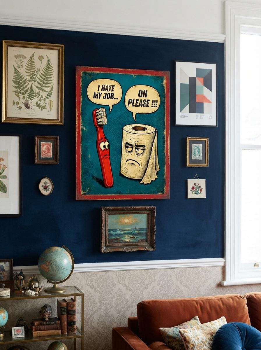 Funny Bathroom Wall Art | Sarcastic Toilet Paper Sign