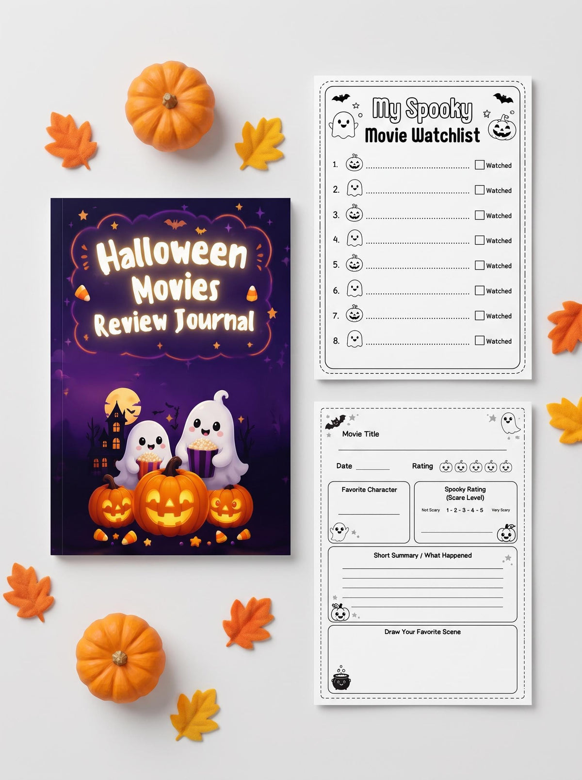 Kids Halloween Movie Journal | Spooky Activity Tracker