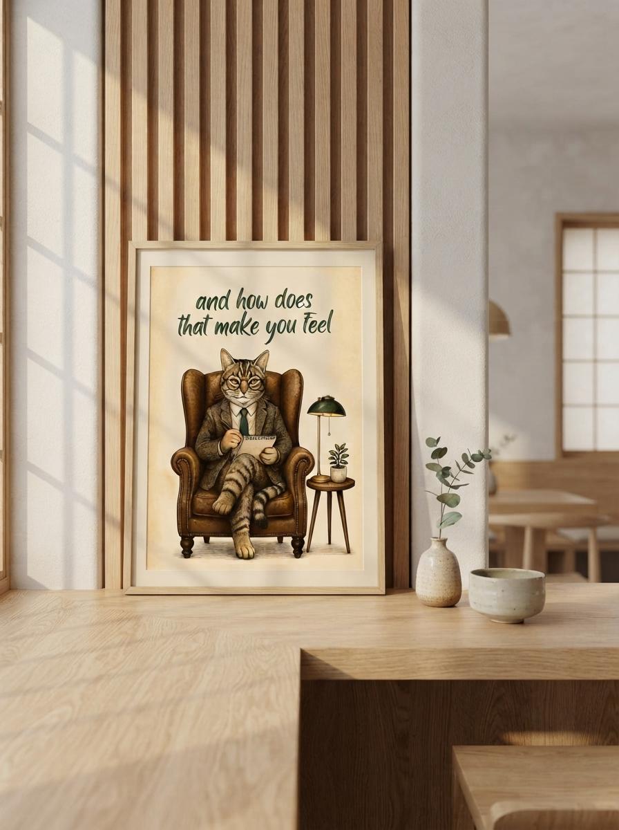 Therapist Cat Wall Art | Funny Therapy Print