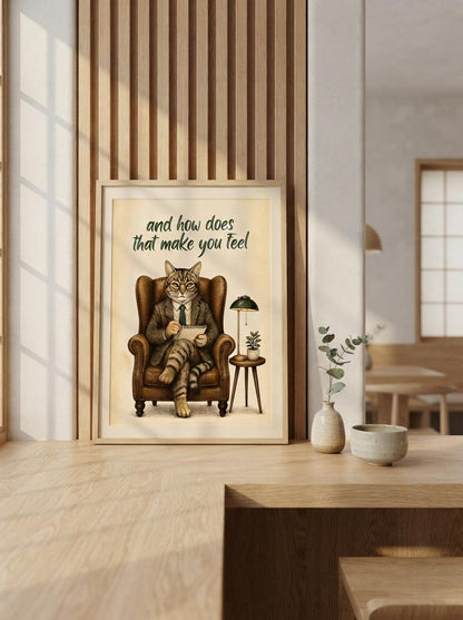Therapist Cat Wall Art | Funny Therapy Print
