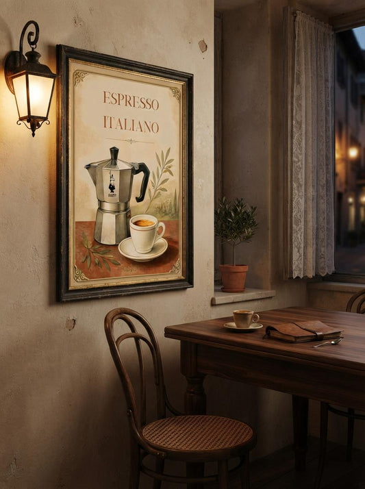 Italian Coffee Poster | Vintage Espresso Bar Print