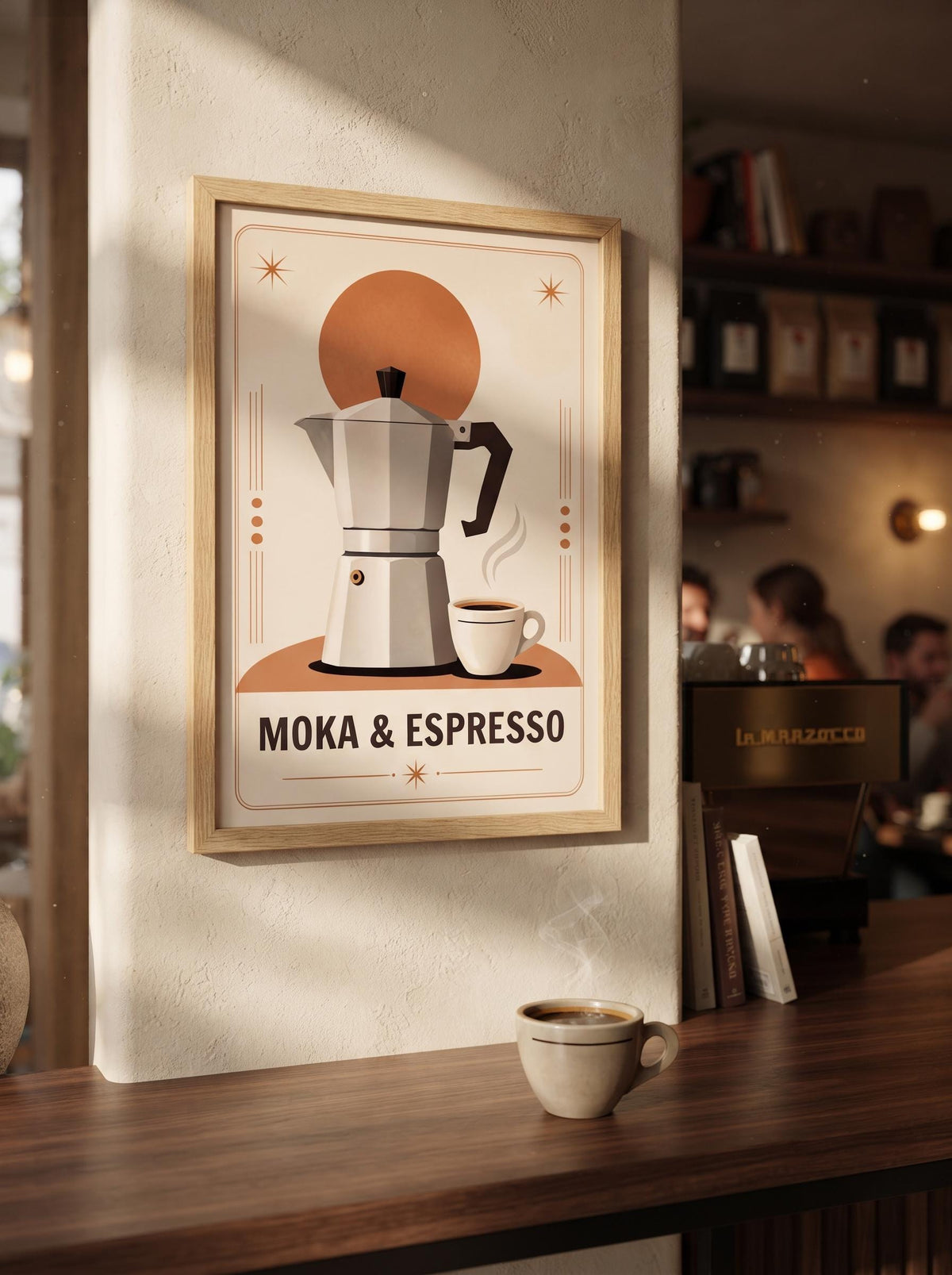 Moka Pot Wall Art | Minimalist Coffee Poster