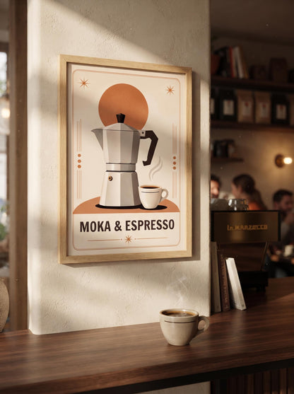 Moka Pot Wall Art | Minimalist Coffee Poster