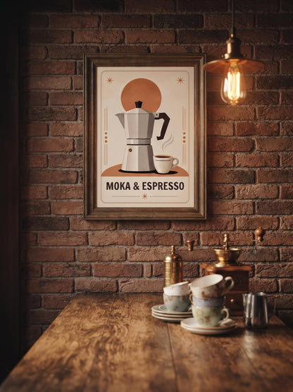 Moka Pot Wall Art | Minimalist Coffee Poster