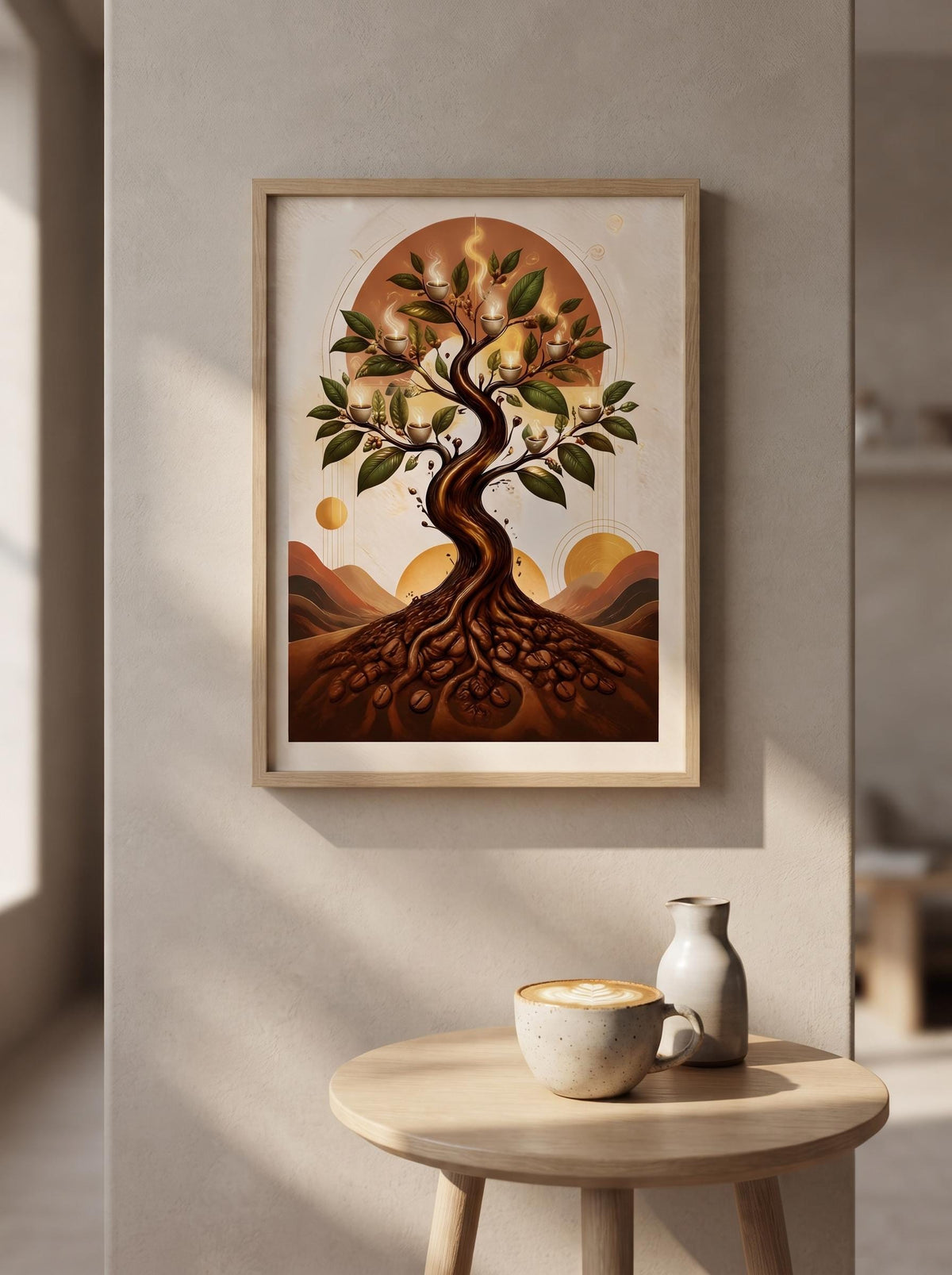 Tree of Life Coffee Art Print | Surreal Espresso Bean Decor