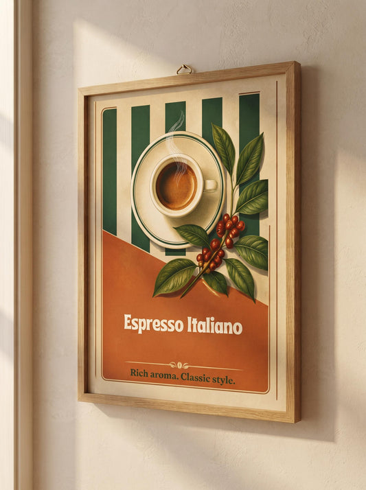 Vintage Espresso Italiano Poster | Retro Coffee Wall Art