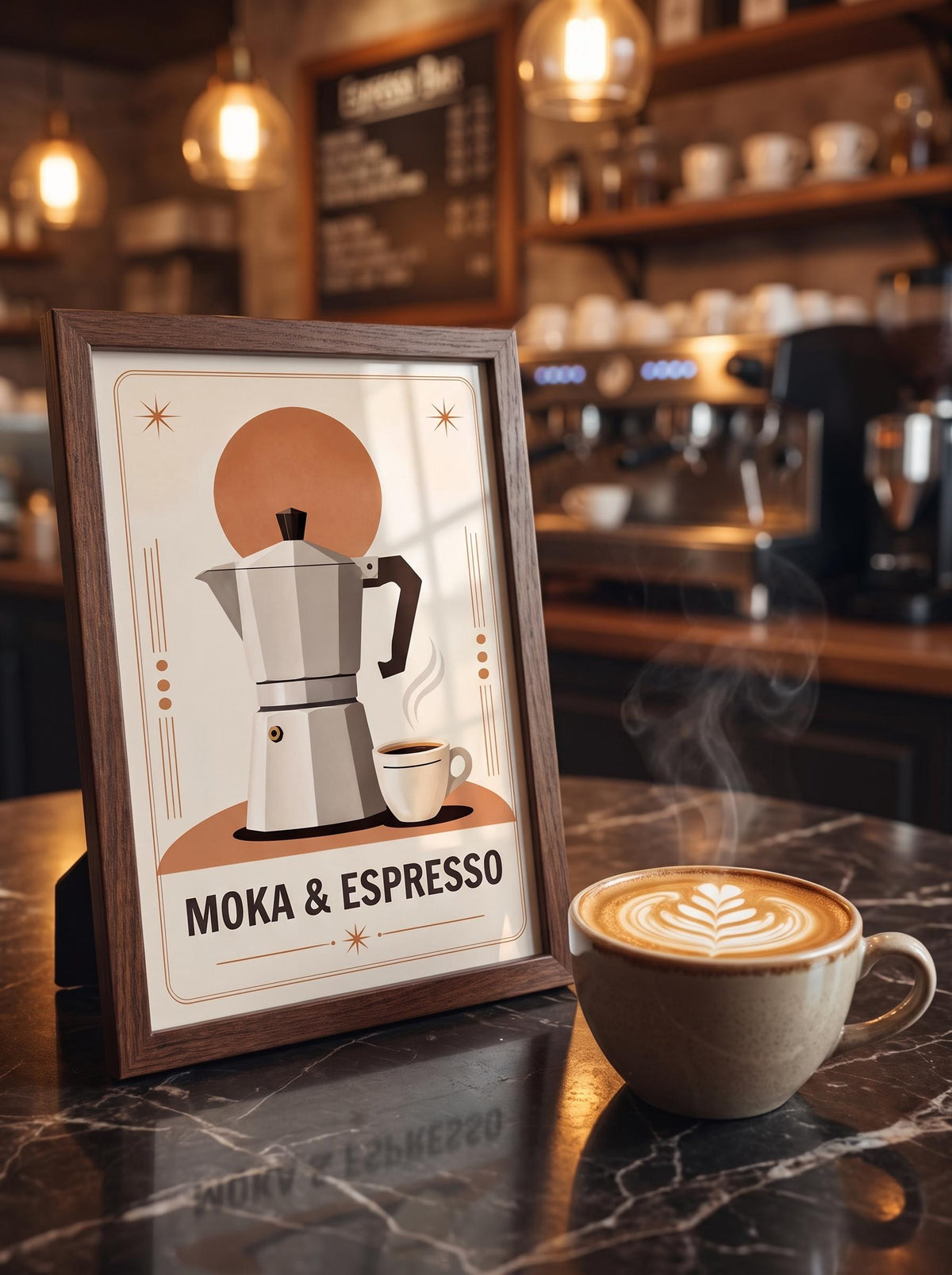 Moka Pot Wall Art | Minimalist Coffee Poster