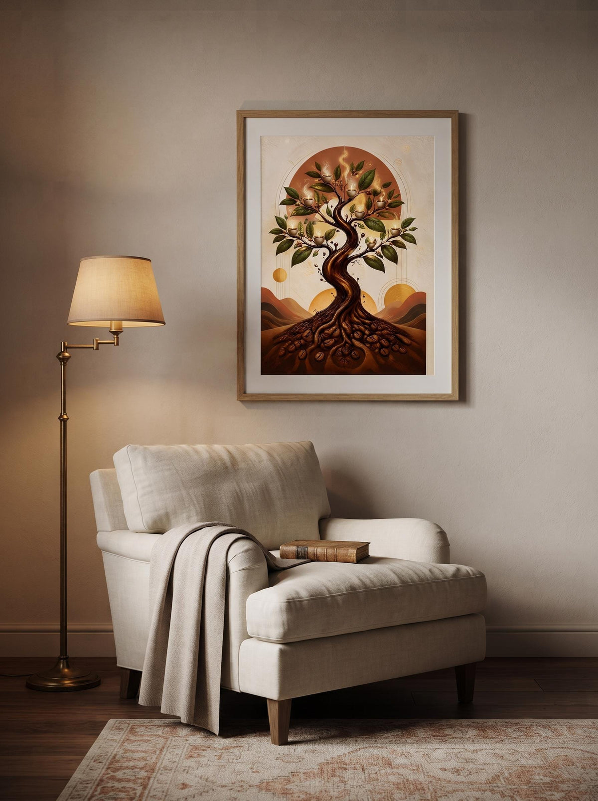 Tree of Life Coffee Art Print | Surreal Espresso Bean Decor