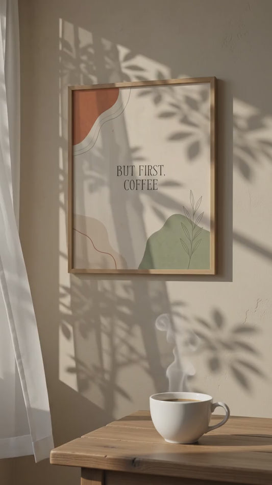 But First Coffee Print | Japandi Typography Wall Art