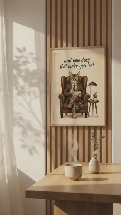Therapist Cat Wall Art | Funny Therapy Print