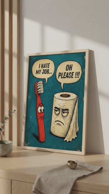 Funny Bathroom Wall Art | Sarcastic Toilet Paper Sign