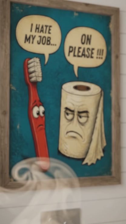 Funny Bathroom Wall Art | Sarcastic Toilet Paper Sign