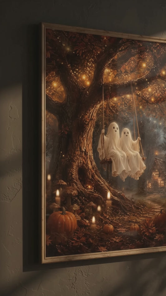 Ghost Swing Wall Art | Vintage Fall Print