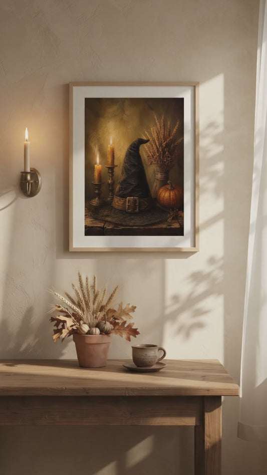 Witch Hat Wall Art | Vintage Fall Print