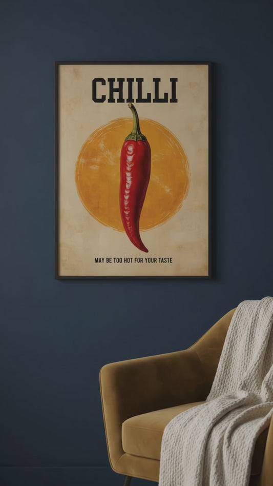 Chilli Pepper Art Print | Retro Pop Food Poster